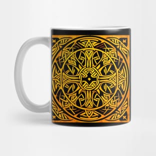 Golden Celtic Knot Mandala on Textured Background Mug